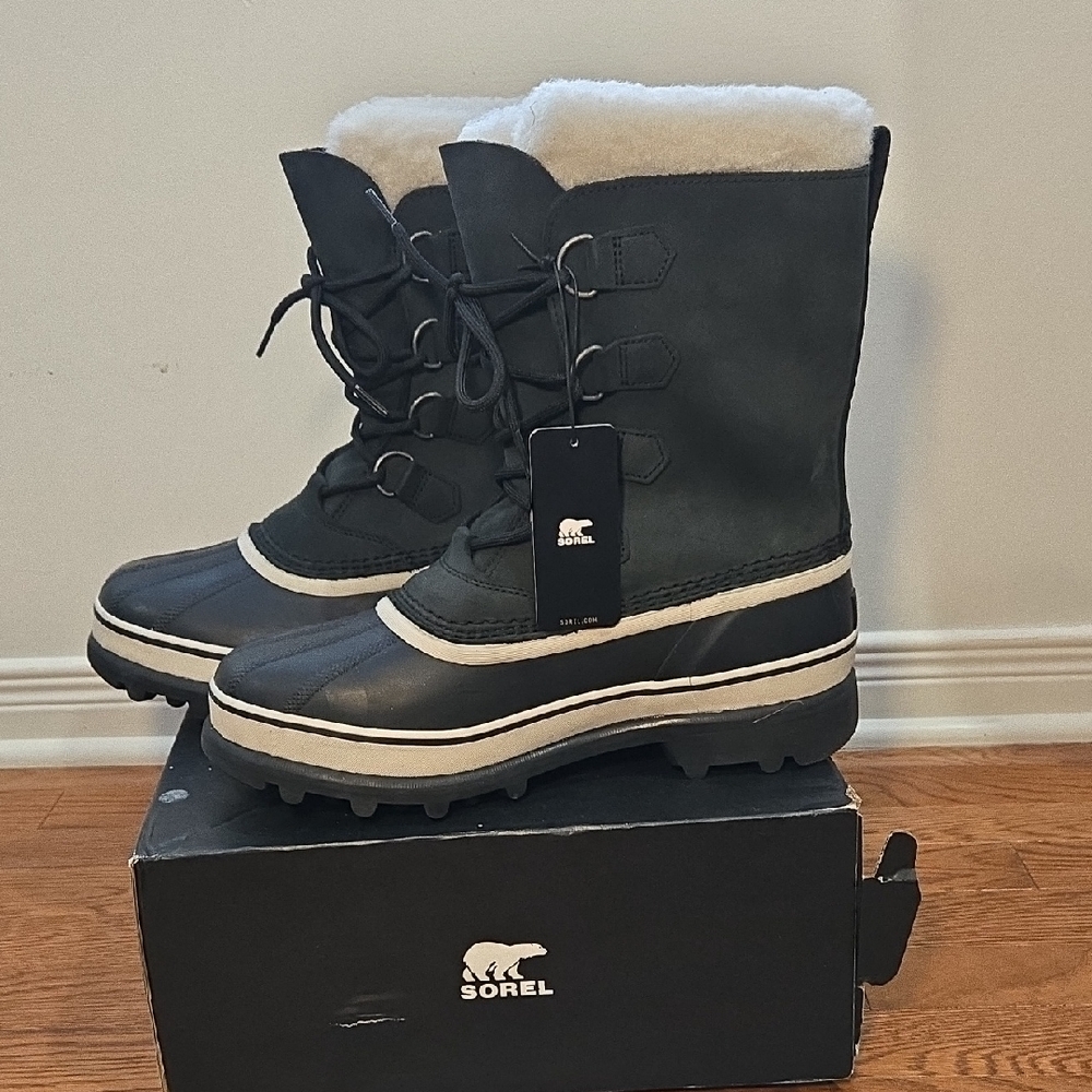 Sorel Black and White Snow Boots